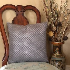 Handcrafted Gray Metallic 16x16 Throw Pillow
